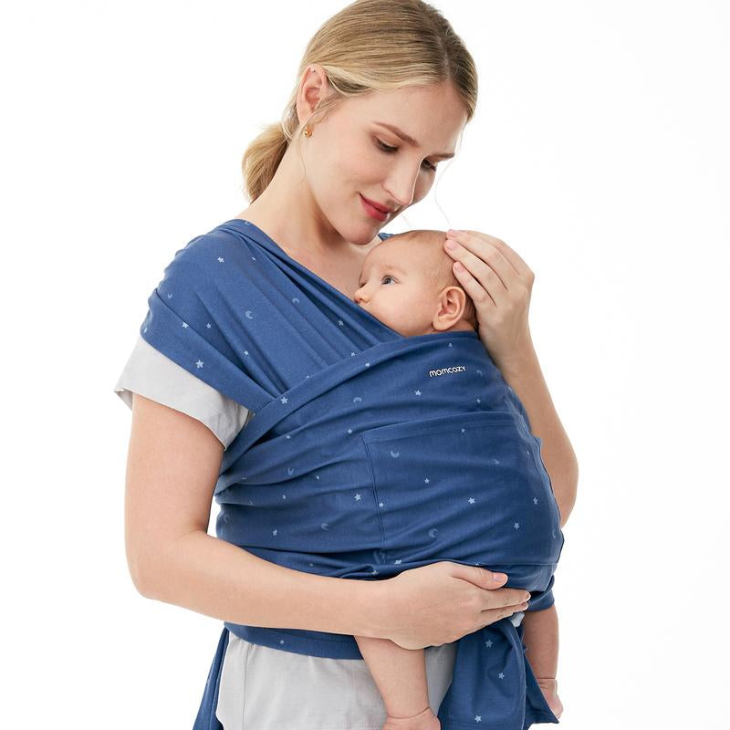 Momcozy Baby Wrap Carrier Slings, Easy to Wear, for Babies Girl and Boy, Adjustable Baby Carriers for Newborn up to 8-35 Lbs Portable Mother Mom Gift Convenient Travel Gifts Wild Bird Baby Carriers Ergonomic Baby Carrier