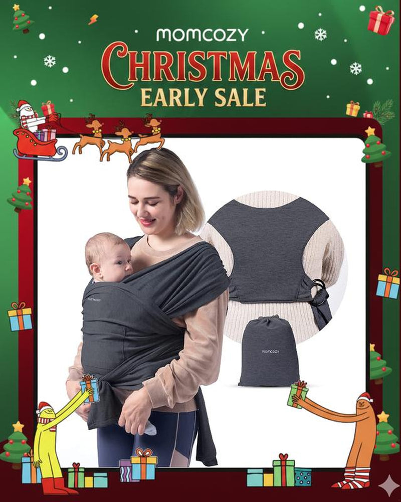 Momcozy Baby Wrap Carrier Slings, Easy to Wear, for Babies Girl and Boy, Adjustable Baby Carriers for Newborn up to 8-35 Lbs Portable Mother Mom Gift Convenient Travel Gifts Wild Bird Baby Carriers Ergonomic Baby Carrier