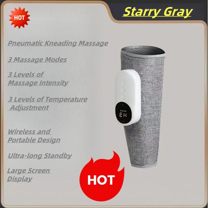 New Model Leg Massager Calf Muscle Device for Meridian Dredging Varicose Veins Electric Heated Kneading with Foot Massage Function Starry Gray 1 Pcs Air Pressure Kneading Rechargeable No Wire Restraints 3 Levels Hot Compress