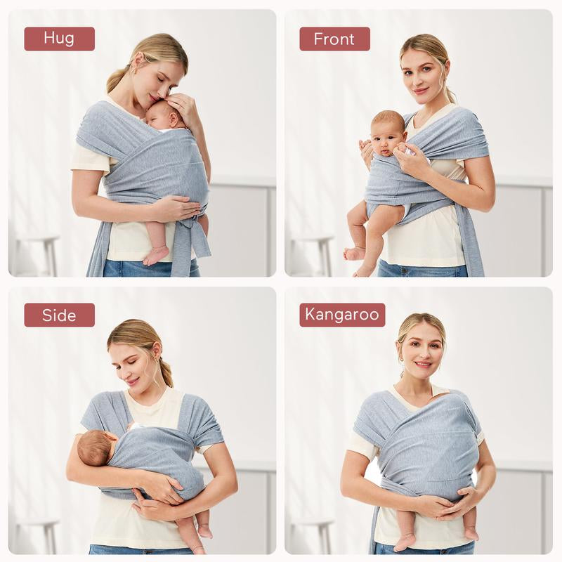 Momcozy Baby Wrap Carrier Slings, Easy to Wear, for Babies Girl and Boy, Adjustable Baby Carriers for Newborn up to 8-35 Lbs Portable Mother Mom Gift Convenient Travel Gifts Wild Bird Baby Carriers Ergonomic Baby Carrier