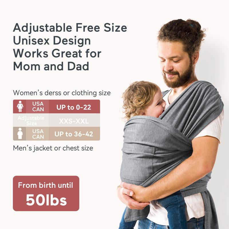 Momcozy Baby Wrap Carrier Slings, Easy to Wear, for Babies Girl and Boy, Adjustable Baby Carriers for Newborn up to 8-35 Lbs Portable Mother Mom Gift Convenient Travel Gifts Wild Bird Baby Carriers Ergonomic Baby Carrier