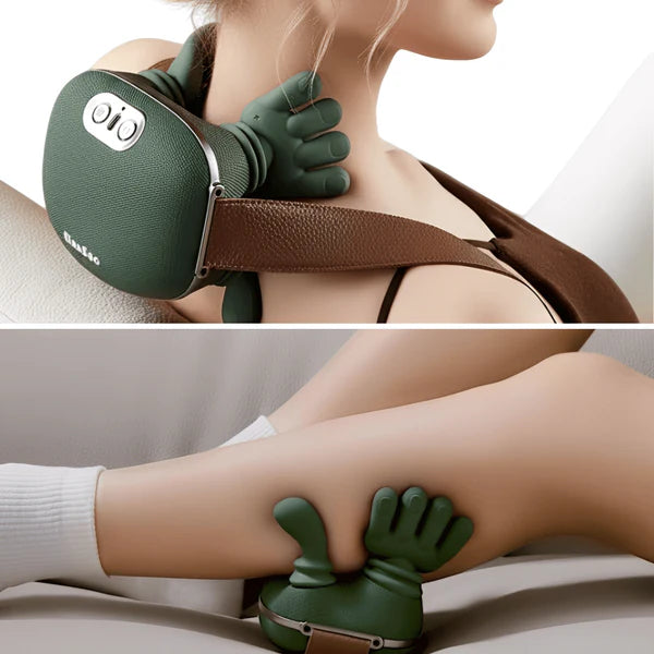 Heated neck and shoulder massager