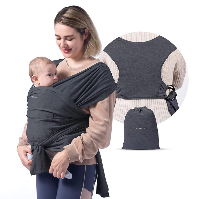 Momcozy Baby Wrap Carrier Slings, Easy to Wear, for Babies Girl and Boy, Adjustable Baby Carriers for Newborn up to 8-35 Lbs Portable Mother Mom Gift Convenient Travel Gifts Wild Bird Baby Carriers Ergonomic Baby Carrier