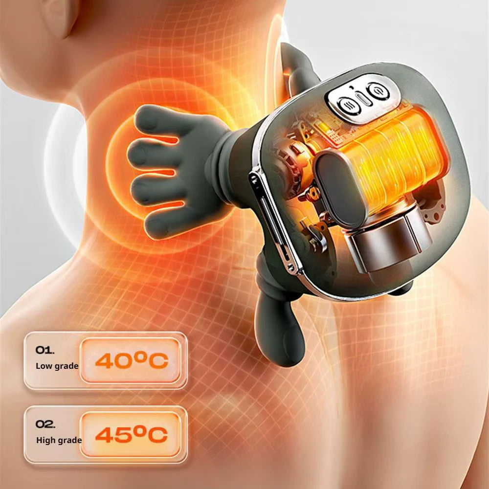 Heated neck and shoulder massager