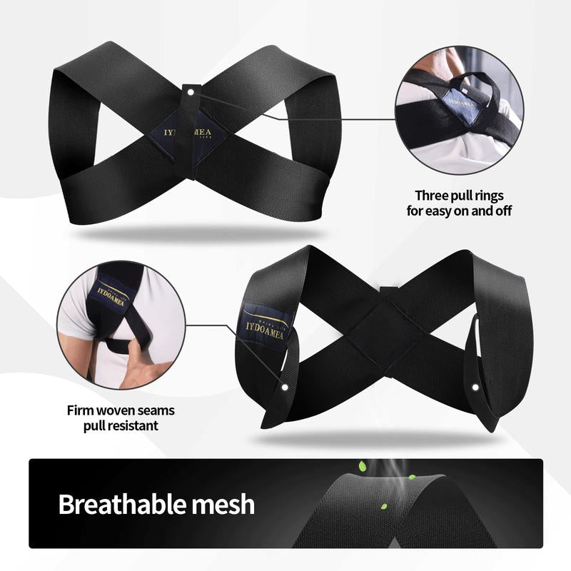 Iydoamea 1PC plus Size Fitness Heavy Shoulder Straps, Bench Presses, Shoulder Training Straps, Press Lifts, Chest Straight, Straight Back Assist Straps, Open Shoulder Assist Straps Heavy Shoulder Back Support Brace, Posture Corrector for Men and Women