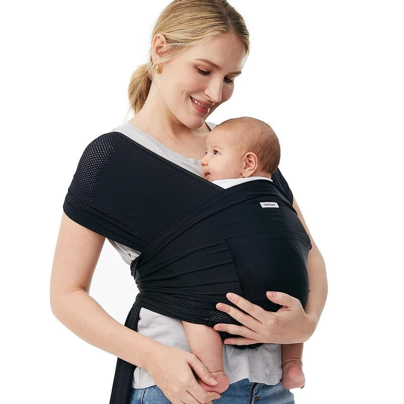 Momcozy Baby Wrap Carrier Slings, Easy to Wear, for Babies Girl and Boy, Adjustable Baby Carriers for Newborn up to 8-35 Lbs Portable Mother Mom Gift Convenient Travel Gifts Wild Bird Baby Carriers Ergonomic Baby Carrier