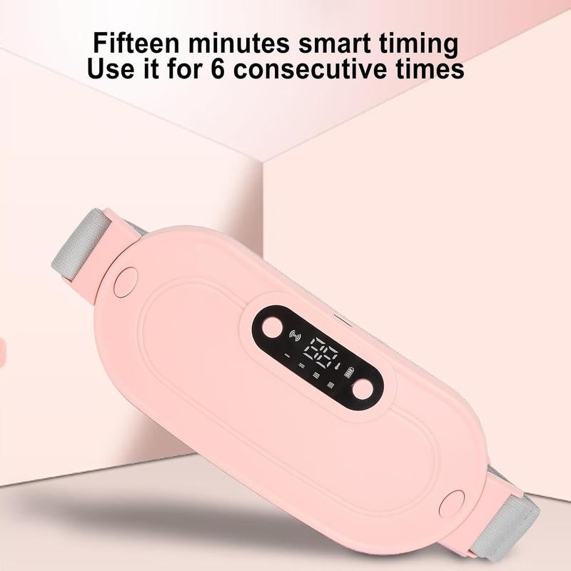 Portable Cordless Heating Pad for Menstrual Cramp Relief with 3 Adjustable Temperatures, 4 Massage Modes, Back and Belly Heat Pad for Women Menstrual Heating Pad Heating Pads