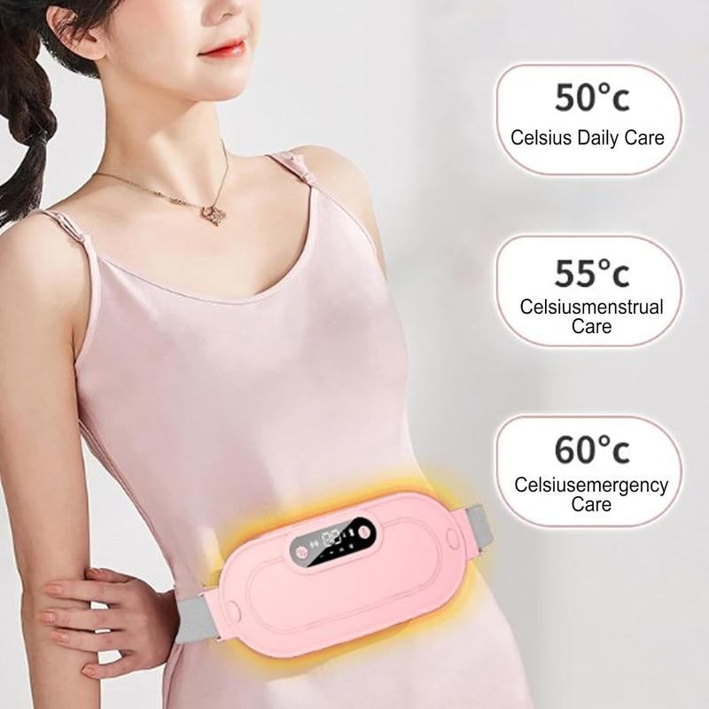 Portable Cordless Heating Pad for Menstrual Cramp Relief with 3 Adjustable Temperatures, 4 Massage Modes, Back and Belly Heat Pad for Women Menstrual Heating Pad Heating Pads
