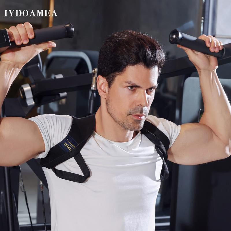 Iydoamea 1PC plus Size Fitness Heavy Shoulder Straps, Bench Presses, Shoulder Training Straps, Press Lifts, Chest Straight, Straight Back Assist Straps, Open Shoulder Assist Straps Heavy Shoulder Back Support Brace, Posture Corrector for Men and Women