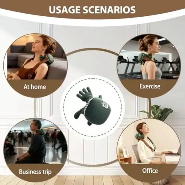 Heated neck and shoulder massager