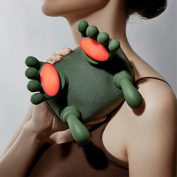 Heated neck and shoulder massager