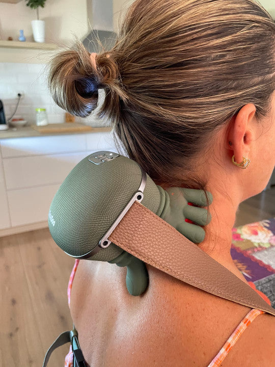Heated neck and shoulder massager